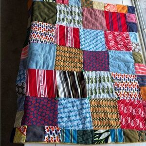 Handmade Retro Patchwork Throw Blanket MCM 36 1/2 x 31